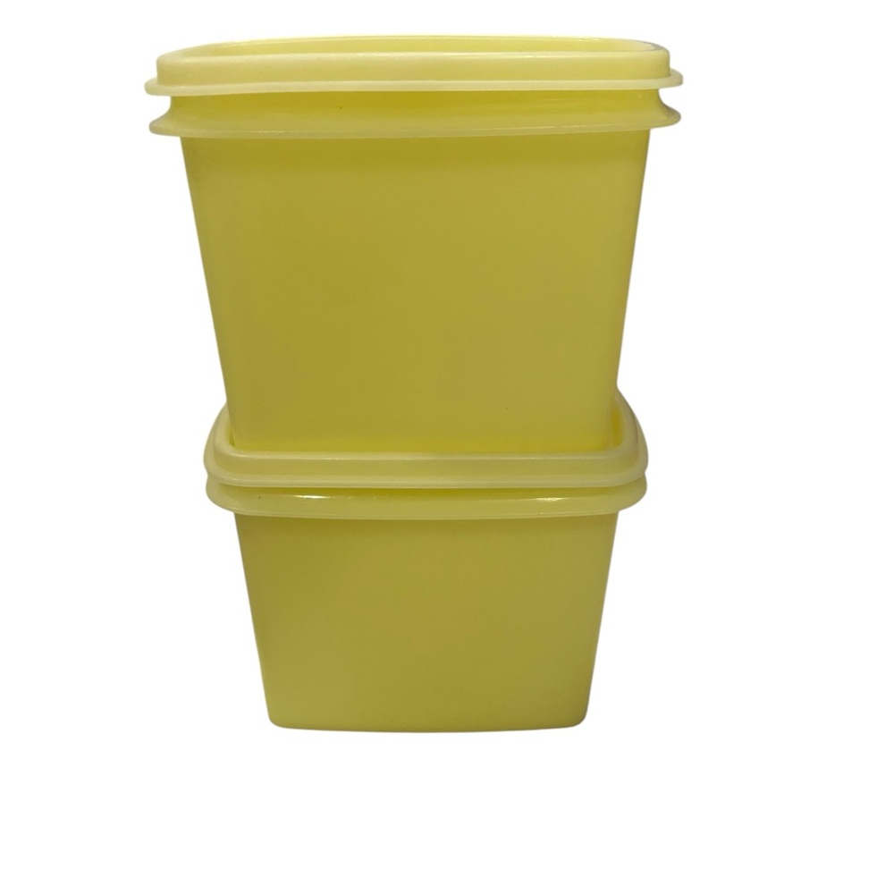 Vintage Tupperware Yellow Stackable Storage Containers - Picture 1 of 3